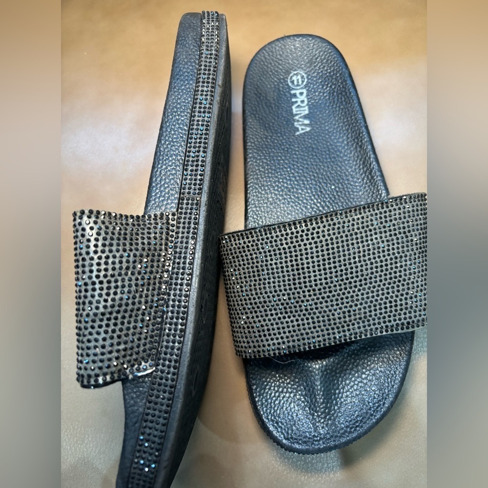 Black Rhinestone Sandals - Picture 3 of 3